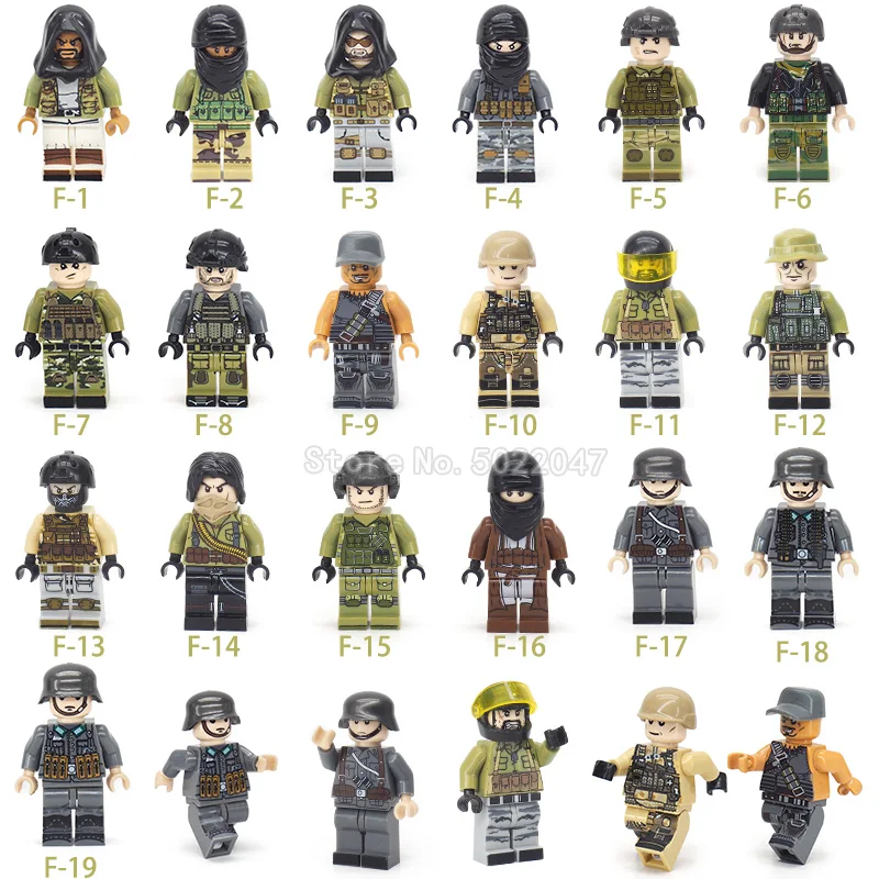 

Figures Military Legoinglys Building Blocks Piece Lot Match City Special Forces Army Justice Hero Pubg Mini Weapons Ww2 Gift Toy