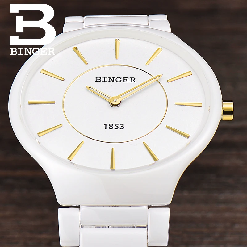 Швейцарские Binger Космические керамические кварцевые часы мужские модные влюбленные стильные роскошные брендовые наручные часы водонепроницаемые часы B8006-5