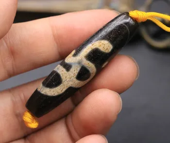 

Treasure Magic LKbrother Top Quality energy Tibetan snake Totem dZi Bead Amulet 55*13mm