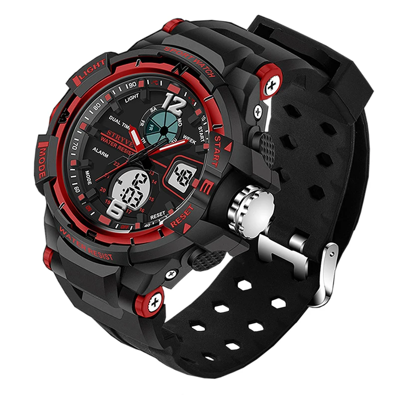 Stryve 8012 Роскошные Брендовые спортивные мужские часы водонепроницаемые кварцевые