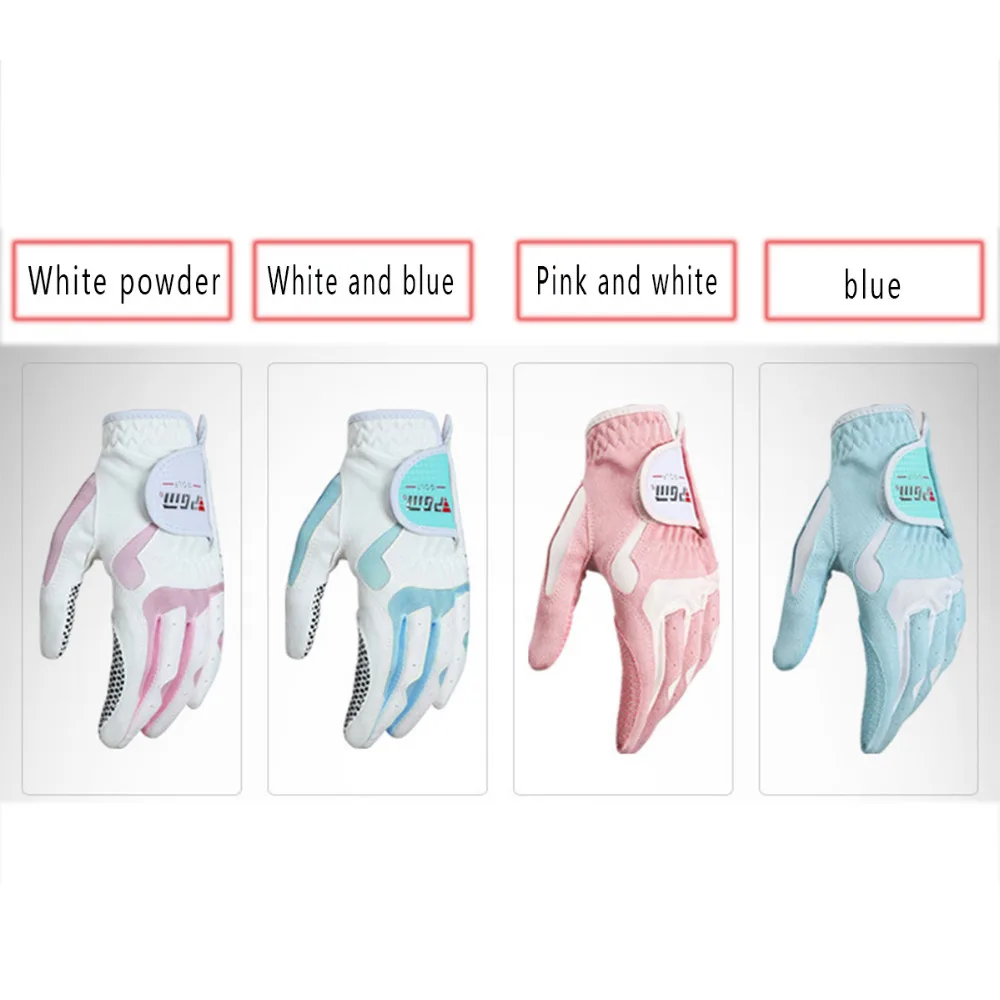 Перчатки Для Гольфа PGM для левой и правой руки Нескользящие Дышащие варежки женские спортивные перчатки женские нанометровые тканевые перчатки для гольфа износостойкие