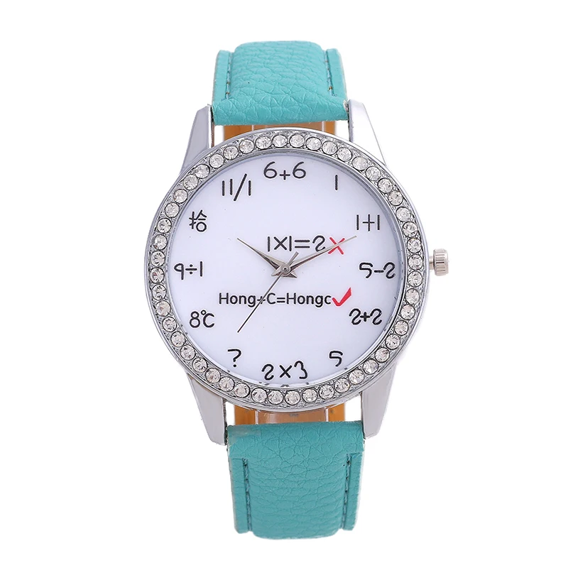 Модная обувь для отдыха женские часы марки женские кожаные часы бриллианты математические формулы указатель циферблат сплошной цвет Мужские часы