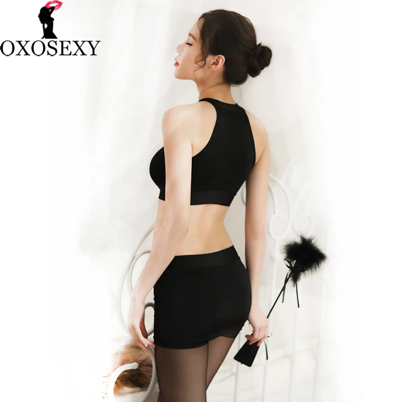 Черно белое Открытое сексуальное нижнее белье Babydoll Chemise сексуальные эротические