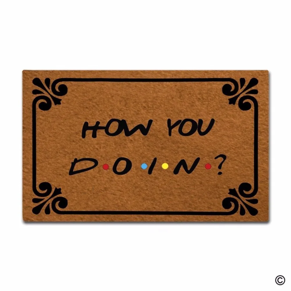 

Funny Printed Doormat Entrance Mat - Non-slip Doormat- How You Doin Indoor Outdoor Decoration Door Mat 18x30 Inch