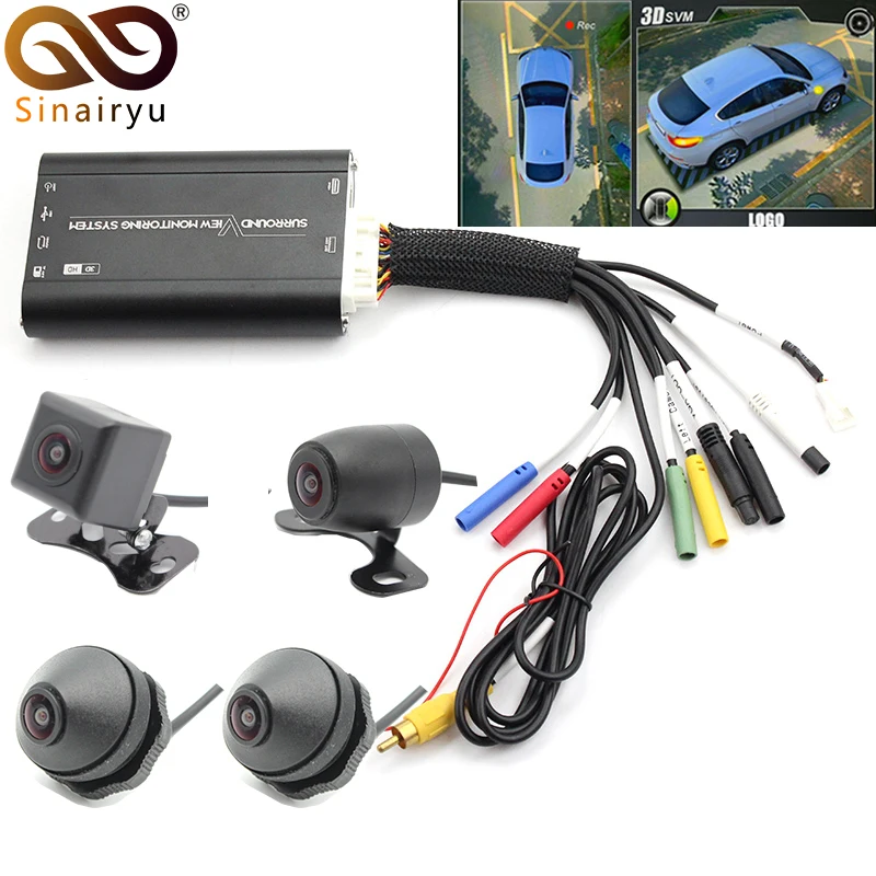 Koop Nieuwe 960 P 3D Auto 4 CH DVR Recorder Surround View Monitoring Systeem 360 Graden Rijden Bird View Panorama met 4 camera