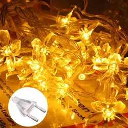 Новый год гирлянда 10 м Светодиодная лента фея света ЕС Plug цветок освещения цепи для рождественской елки Свадебные домашние украшения