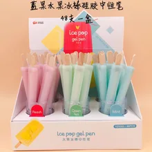 48 шт./упак. черные чернила Icecream стиль гелевая ручка корейский креативный Канцтовары офисный Школьный Канцтовары авторучка