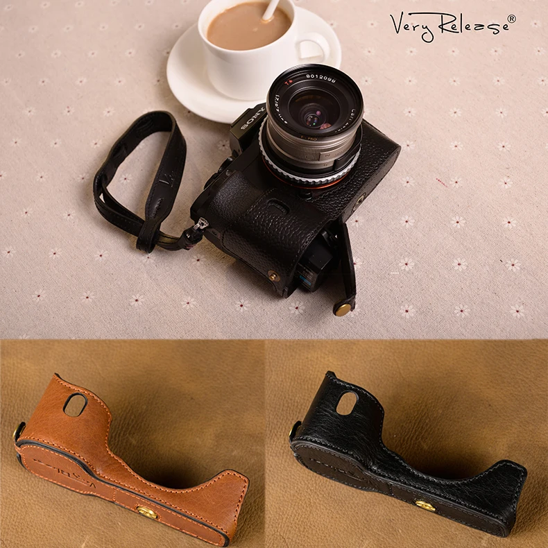 [VR] Мода ручной работы из натуральной кожи Камера сумка половина тела для sony A7R A7S A7K Камера ручка Камера сумка Обложка