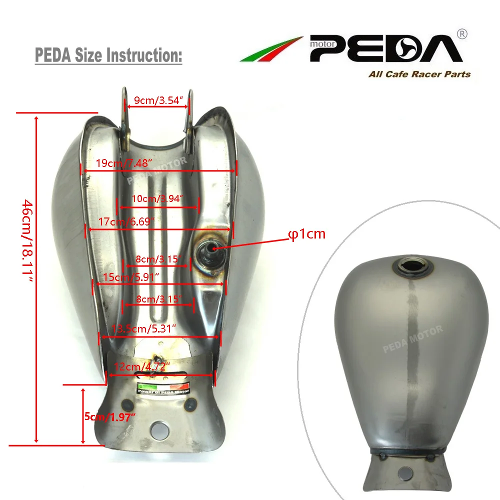 A2 PEDA кафе гонщик Чоппер бак 9л 2,4 галлон мотоцикл Винтаж таможня велосипед топливные баки Бензобак Ретро бензин для Harley 883 GN