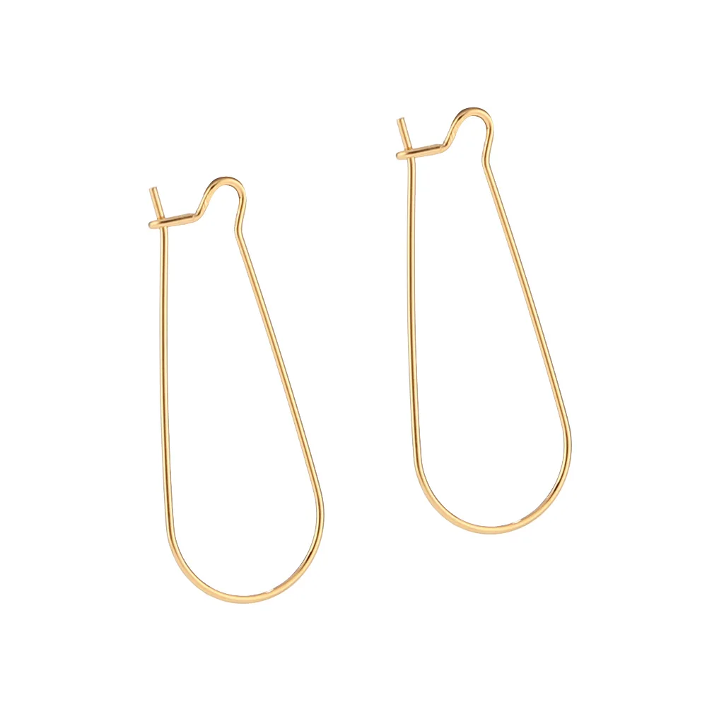 50Pcs/Box Kidney Earring Hooks 18K Gold Plated Kidney Ear Wires