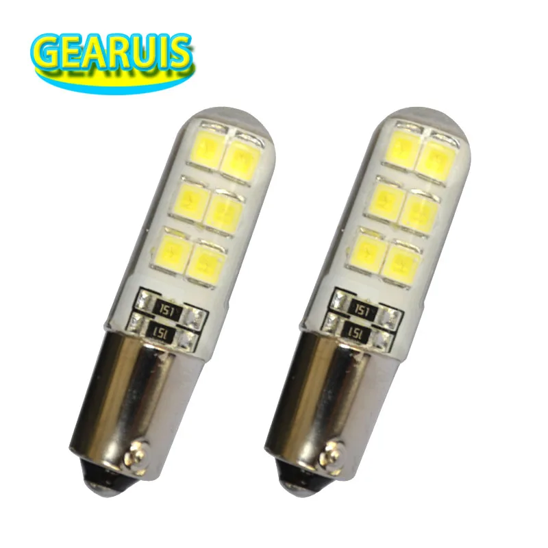 

4pcs Car styling BA9S Silicone led 12 smd 2835 1W T4W Car LED Lights Interior light Auto Lamp Licence plate lights cool white