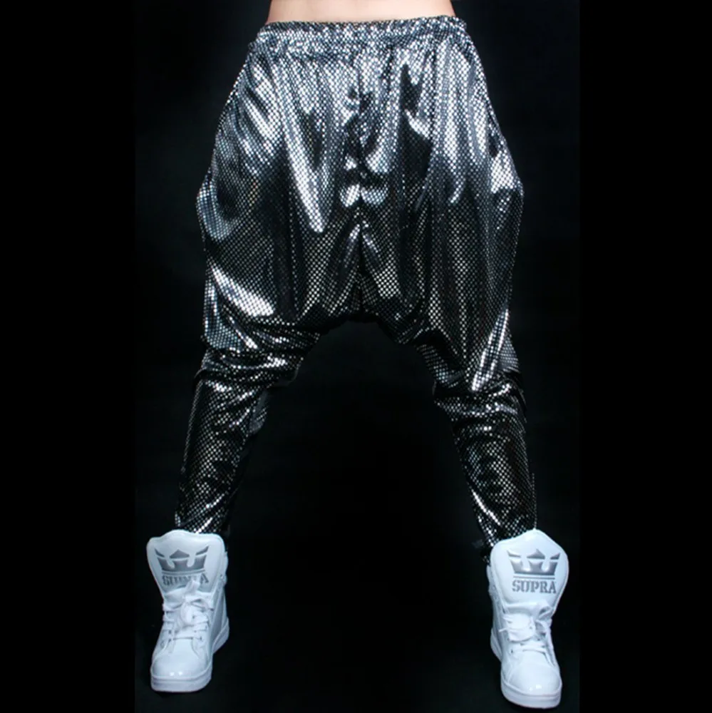 

Women New Fashion Spring Summer Stage Performance Dance Costumes Female Hip Hop Pants Sequined Jazz Harem Pants S-XL