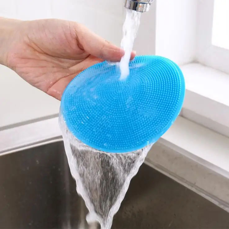 

Silicone Dish Bowl Cleaning Brush Scouring Pad Pot Pan Wash Brushes Kitchen Cleaner Washing Tool CF-83