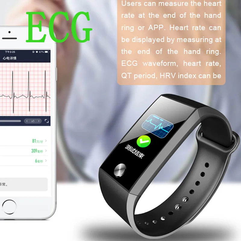Smart Bracelet Heart Rate Tracker Blood Pressure ECG PPG Smart Watch Men Women Fitness Monitor IP67 Smart Band for Android IOS Smart Bracelet Heart Rate Tracker Blood Pressure ECG PPG Smart Watch Men Women Fitness Monitor IP67 Smart Band for Android IOS