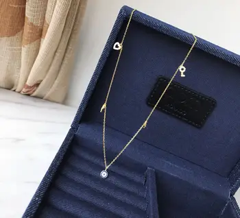 

Japan Harajuku Turkey S925 silver devil eye necklace love key u-pentagram pendant bone chain lucky symbol chocker stretch chain