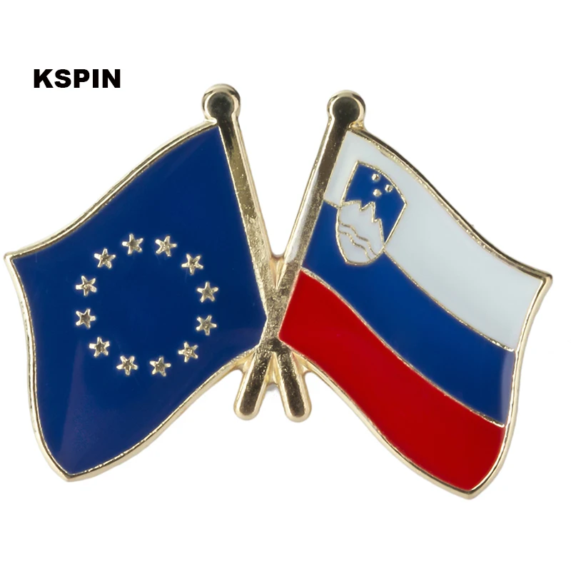 European Slovenia Friendship Flag Badge