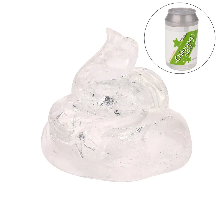 

New Arrival Beautiful Color Cans Flash powder Clear Slime Scented Stress Relief Sludge Fun Playing Toy Drop Shipping