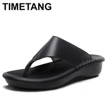 TIMETANG/ Летняя обувь; женские шлепанцы из натуральной кожи; модные пляжные вьетнамки; женские шлепанцы; женская брендовая обувь; E132