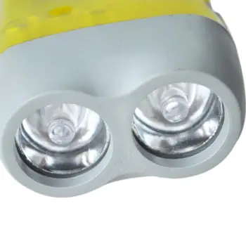 

Hot Sale Torch Flashlight Dynamo 2 White LEDs For Camping