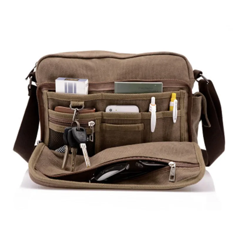 

Emarald Hot High Quality Multifunction Men Canvas Messenger Bag Casual Travel Bolsa Masculina Men's Crossbody Bag