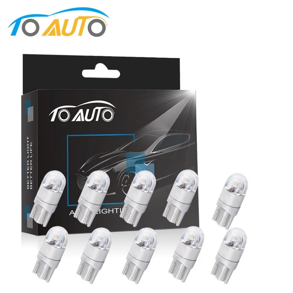 

Car Interior LED Bulbs T10 White RED/Blue/Yellow/Crystal Blue 10pcs auto w5w 194 168 Signal License Plate Light Reading lamp