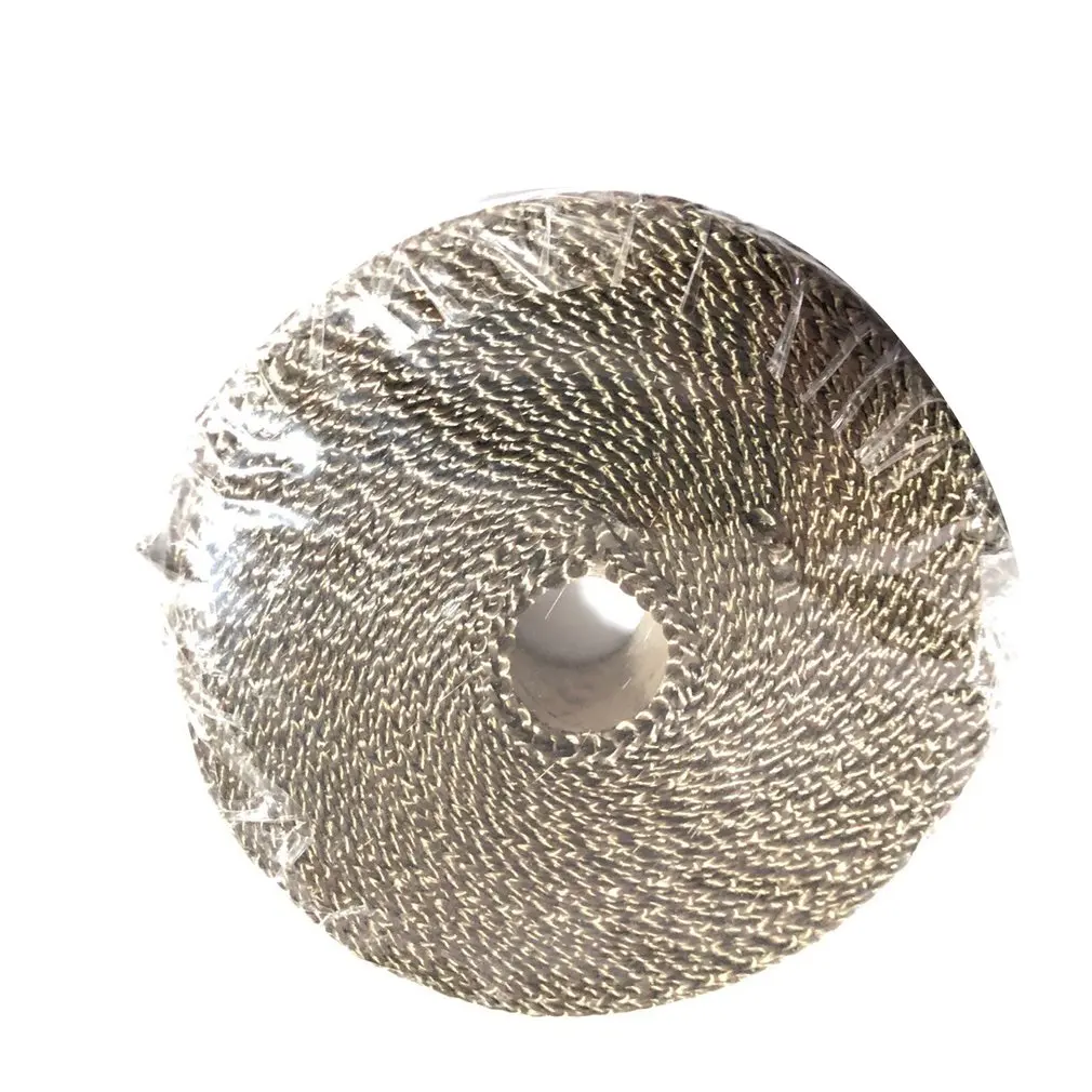 

New SI-AT24002 2.54cmx1.60mmx7.5m Titanium Gold Exhaust Pipe Thermal Insulation Cloth Anti-scalding Turbine Band