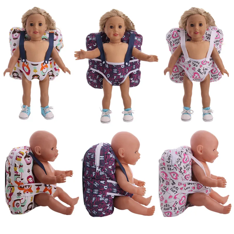 Исходящие пакеты и наружная переноска кукла рюкзак аксессуары подходит 18 дюймов американский и 43 см детская кукла одежда аксессуары, игрушки для девочек