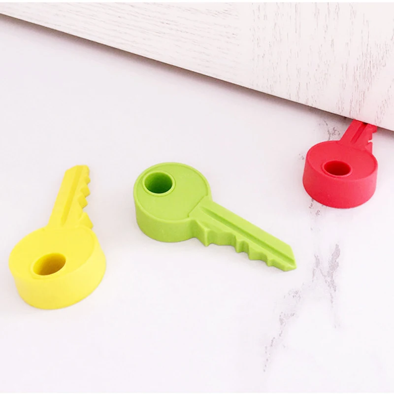 

Silicone Key Shaped Colorful Door Stops Non-Slip Door Buffers for Office Home Baby Safe Floor Door Stopper