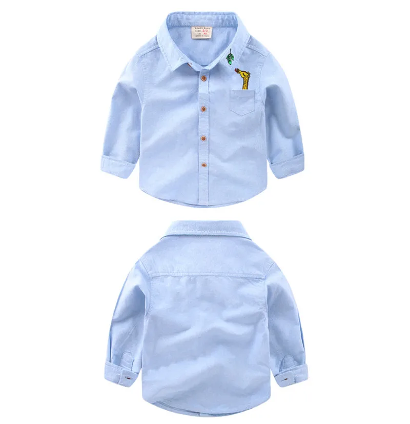 Новинка года, весенне-осенние блузки с длинными рукавами для мальчиков модная детская одежда, рубашки для детей от 2 до 8 лет, Детские рубашки для мальчиков