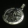 Newest Men Cool 316L Stainless Steel Star SAINT MICHAEL PROTECT US Round Medal Pendant 3