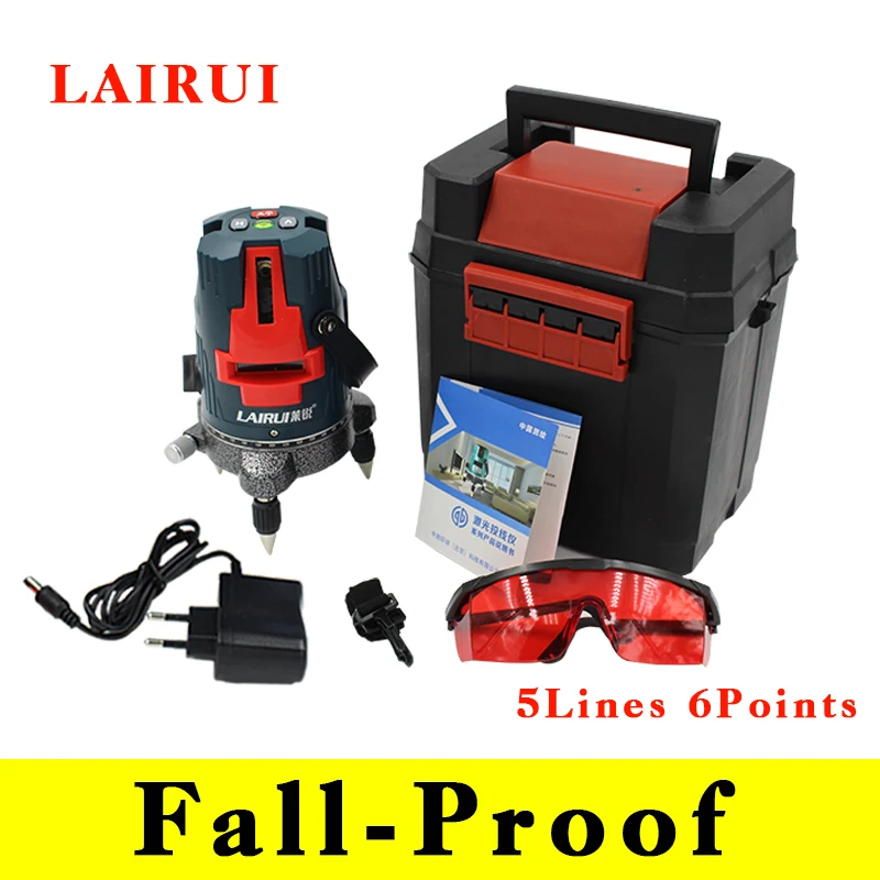 Fall-Proof Lairui 5 lines 6 points laser level Self-Leveling 360 degree rotary cross laser line level outdoor mode and tilt mode цена Fall-Proof Lairui 5 lines 6 points laser level Self-Leveling 360 degree rotary cross laser line level outdoor mode and tilt mode цены онлайн