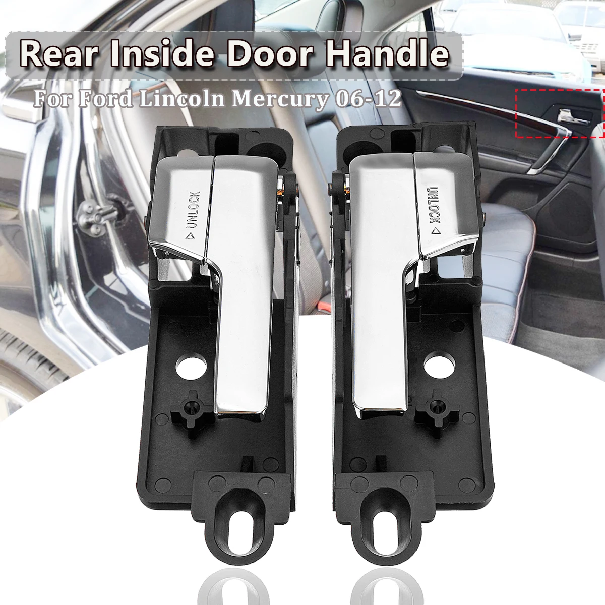 

1Pc Rear Inside Interior Door Handle Left / Right Side For Ford for Lincoln for Mercury 2006-2012 6E5Z5422600A 6E5Z5422601B