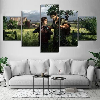 

Printed Pictures Poster Canvas Wall Art 5 Pieces The Last Of Us Video Game Paintings Home Decoration Module Living Room Frame