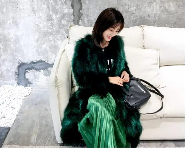 X Long Overcoat Ladies True Genuine Real Raccoon Fur Coat Factory Outlet Wholesale Price Discount Plus Size Customize ksr373