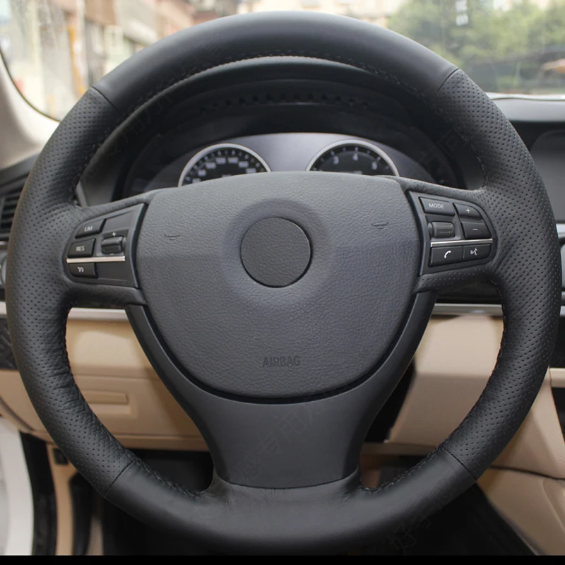 

Cowhide Top Layer Leather handmade Sewing Steering wheel covers protect For BMW F10 523Li 525Li 2009 730Li 740Li 750Li