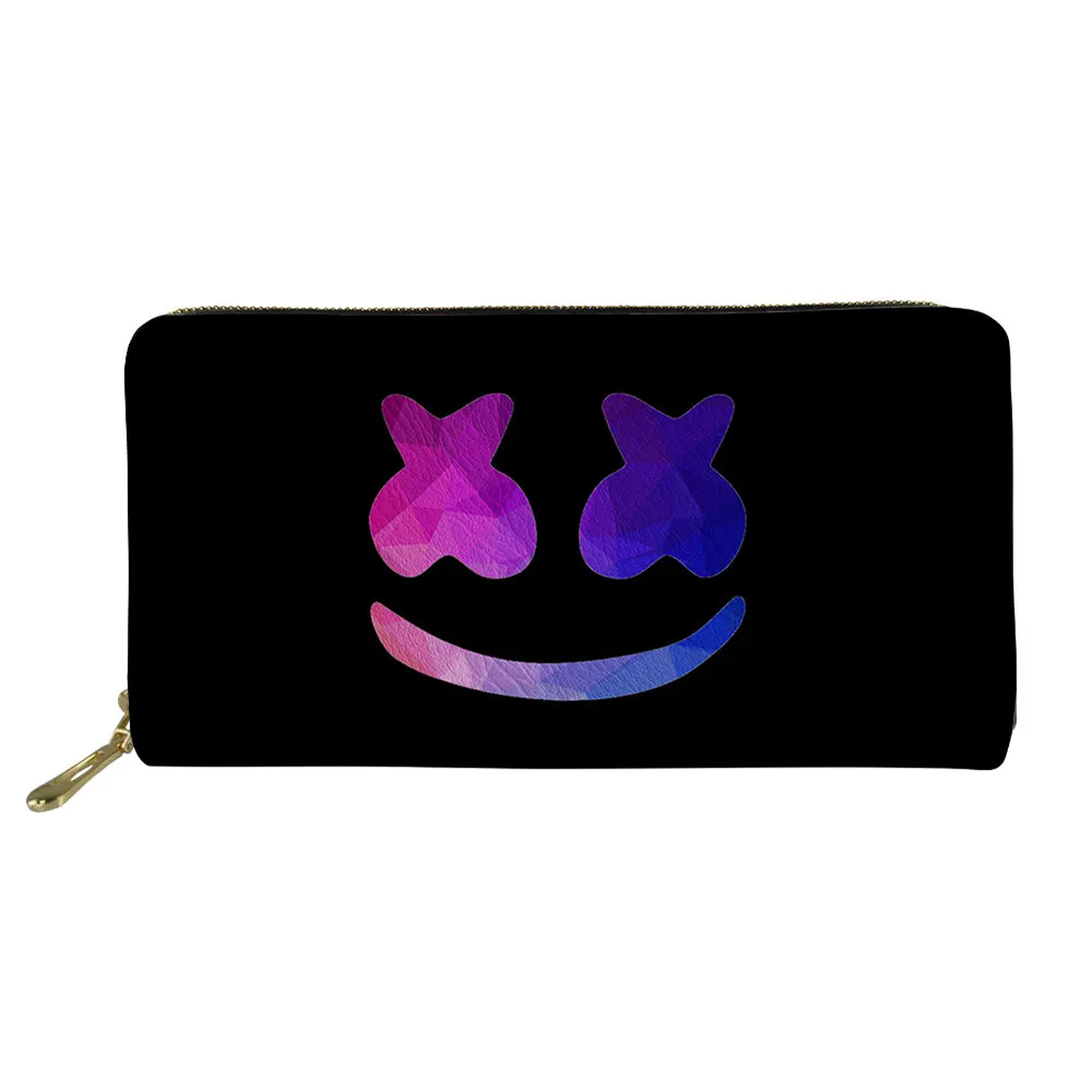 

Noisydesigns Women Organizer Wallets Ladies Cluth Thin Party Purse for Females Girls Marshmello Pattern Print Phone Card Holder