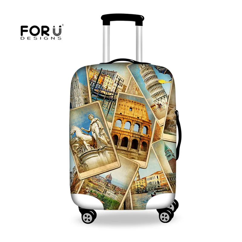 

FORUDESIGNS Stylish Elastic Luggage Protective Covers For 18-30 Inch Suitcase Stretch Dustproof Cover Vintage Trolley Case Cover