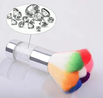 

Colorful Nylon Hair Nail Dust Brush Nail Art Dust Remover Brush Makeup Foundation Powder Brush Multifunction
