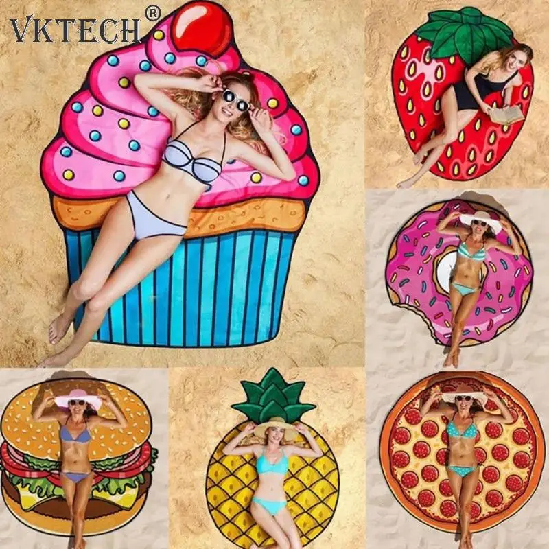 

Pineapple Doughnut Beach Towel Tapestry Picnic Mat Blanket Home Wall Art Decor Swimming Bath Towel 150x150cm Drop Shipping