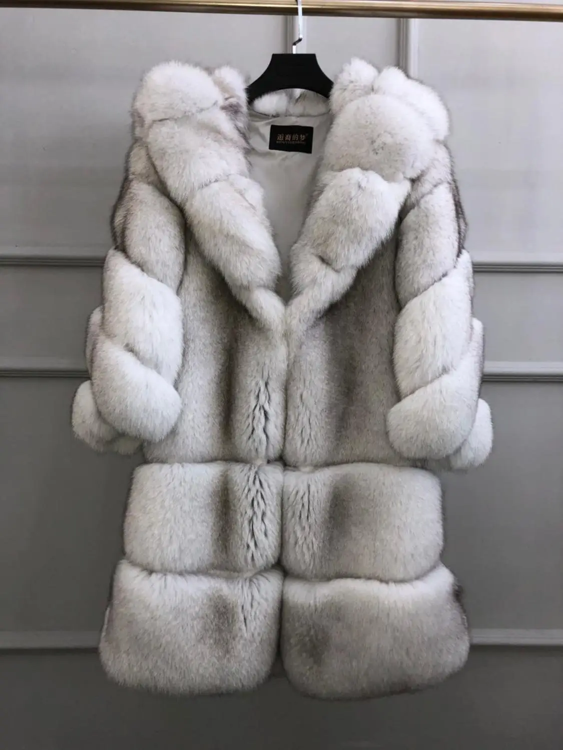 本物のキツネの毛皮のコート,高級,大きなフード,暖かくて厚い,ジャケットとコート,ファッション,大規模なオファー