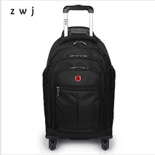 17 дюймов бизнес рюкзак чашку чемоданы тележки с колесами подвижного дорожная сумка
