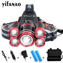 60000Lums Ultra Bright LED Headlamp 5*T6 LED Headlight 4 mode Zoom Head lamp Rechargeable Forehead Light Use 2*18650 Battery 60000Lums Ultra Bright LED Headlamp 5*T6 LED Headlight 4 mode Zoom Head lamp Rechargeable Forehead Light Use 2*18650 Battery