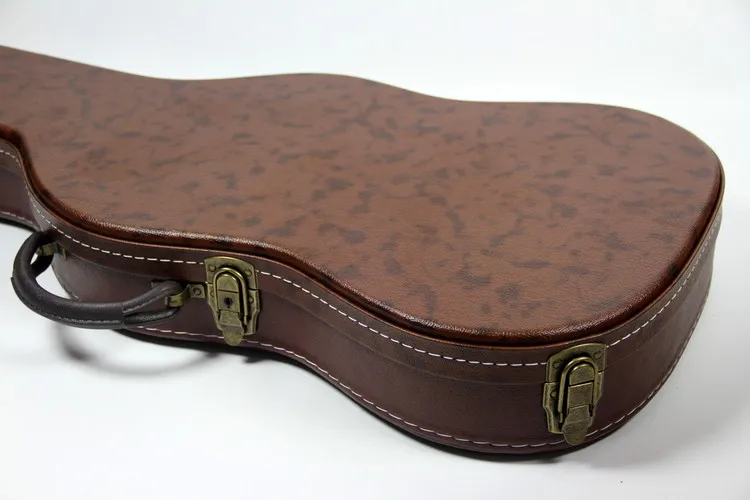 

New style, high quality custom st standard electric guitar hard case, brown leather hard case