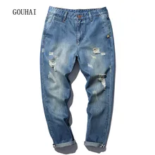2017 New Arrival Men Jeans High Quality Plus Size Denim Pants Mens Denim Jean Hole Design Cotton Casual Trousers Male M-4XL 5XL