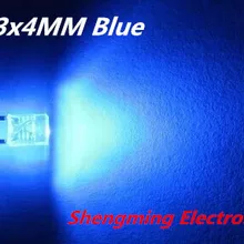 1000 шт 2x3x4 синий светодиод супер яркий рассеянный прозрачный
