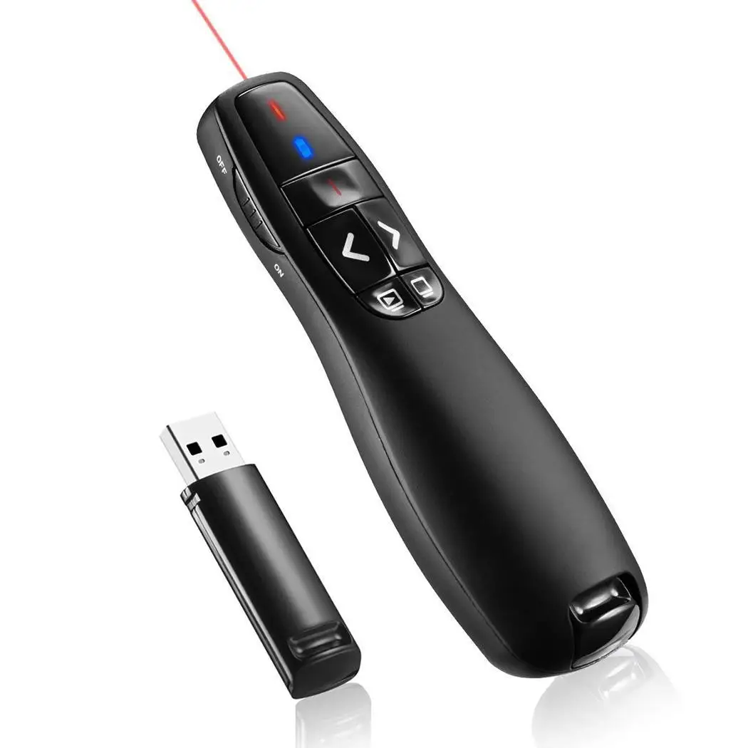 

2.4G Laser Page Flip Pen Multi-function Black PPT Electronic Pen 2pcs 7# (AAA) batteries