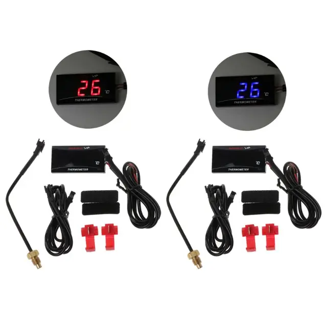 US $9.47 Universal Motorcycle LCD Digital Thermometer Instrument Water Temp Meter Gauge For KOSO Yamaha Raci