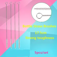 5 шт. детская бутылка для комления молоком Питьевая чашка для воды соломенная Чистящая Щетка, чистящий из нержавеющей стали Ручка спираль мягкий инструмент для чистки волос