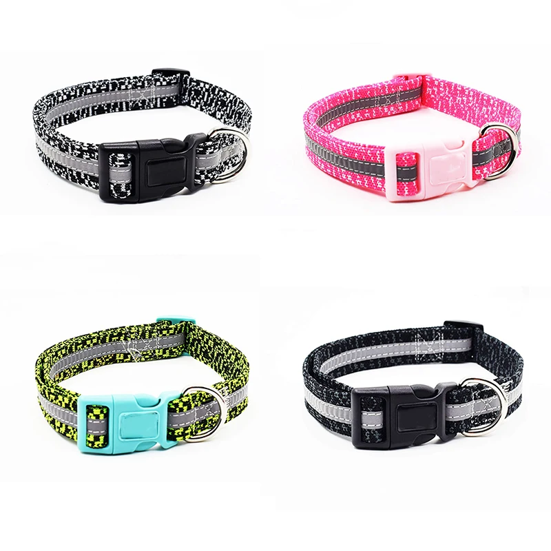 

Knitted cloth Dog Collar Reflective pet Collar Soft puppy Dog Collars Quick Snap Buckle Neck Strap for small Medium large dogs