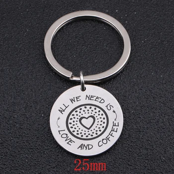 

Hand Stamped Keychain Engraved All We Need Is Coffee And Love For Coffee Lover Exclusive Gift Charm Key Ring Holder Tag